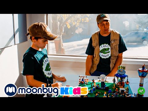 Dinosaur Toys at Legoland California | T-Rex Ranch Adventures | Kids Songs | Moonbug Kids