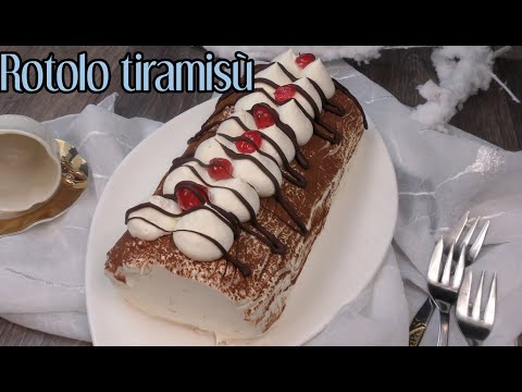 SENZA UOVA e SENZA COTTURA! Rotolo Tiramisù Ricetta FACILISSIMA | No Bake EASY 10 Minute Tiramisu