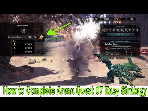 Monster Hunter: World - Arena Quest 07 - Azure Rathalos Easy Strategy Video