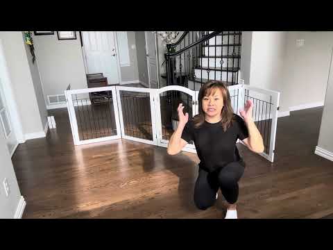 PAWLAND 144-inch Extra Wide Dog gate with Door Walk Through