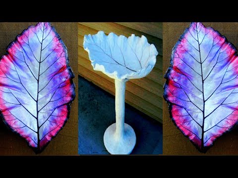 How to make cement Leaf pot | cement bowl with leaf | concrete leaf casting | cement leaves