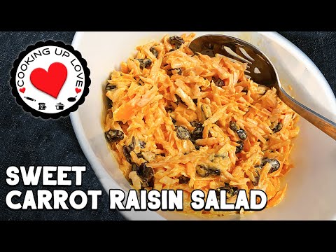 , title : 'Sweet Carrot Salad With Raisins | Classic Carrot Raisin Salad | Cooking Up Love'