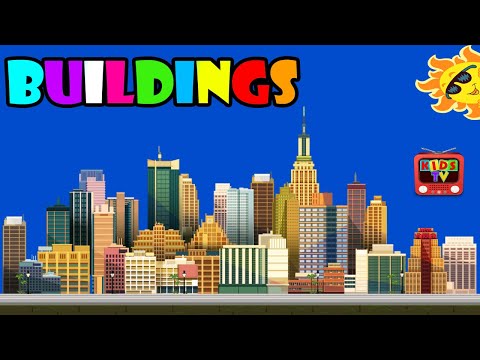 BUILDINGS VOCABULARY for Beginners, Kids, Kindergarten , preschool - Learn Building Names in English