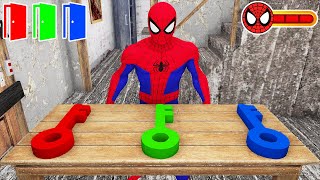 Choose Right Key to Survive SpiderMan in Granny House