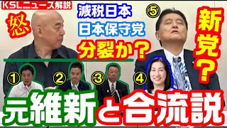 日本保守党が分裂？河村・竹上の維新除名組と合流説が浮上！5名確保で国政新党が誕生か【KSLチャンネル】
