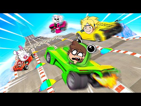 ¡SOBREVIVE a la MEGA RAMPA 99.99% IMPOSIBLE en GTA 5! 😱 CARRERA EXTREMA con RABBITO y OSITO en GTA V