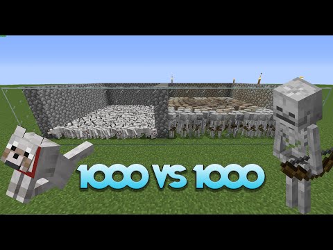 1000 dogs vs 1000 skeletons ! Minecraft experiment