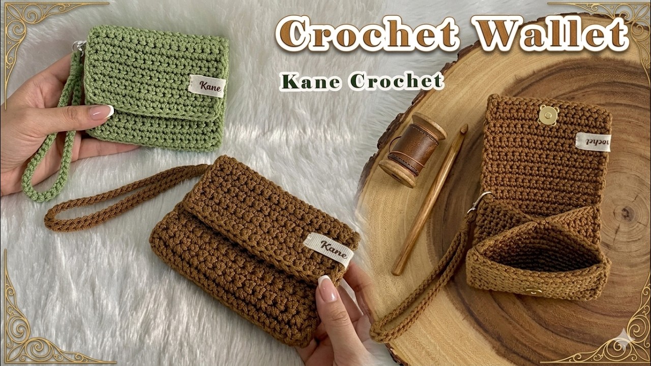 Easy!! Crochet Pocket Wallet Tutorial 👛 Crochet 2-Section Purse
