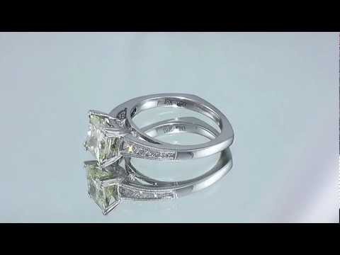 2.51ctw Rectangular Princess Diamond Solitaire Engagement Ring w/ Accents Shreveport