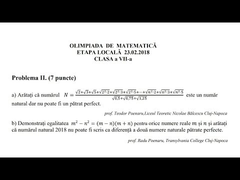 Local Olympiad 2018, 7th grade - Problem 2, professor Poenaru Teodor