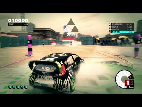DiRT 3 - Gymkhana Academy - Spin Tutorial + Platinum Run!