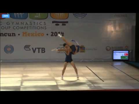 WCH Aeróbic Cancún 2014 - (FINAL) MP AG2 -Nihatcan GUL,Sinem YURUK - TUR