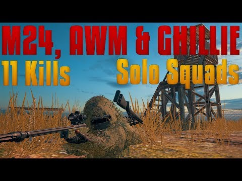 Solo Squads - AWM, M24 & Ghillie | PlayerUnknown's Battlegrounds