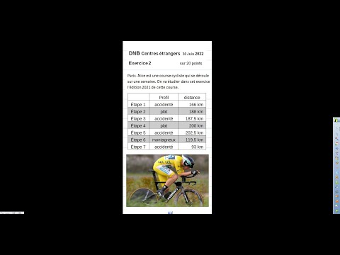 BREVET Maths 2022 Centres étrangers Corrigé de Ex 2 (Statistiques)