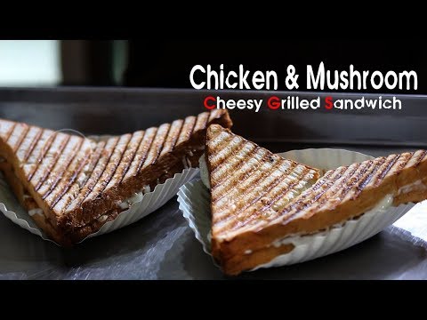 cheesy chicken & mushroom sandwich | grilled chicken mushroom melt sandwich | best vegan sandwiches!