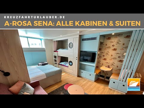 A-ROSA SENA - Alle Kabinen und Suiten im Überblick! Inkl. Familienkabine für 5 Personen - A-ROSA