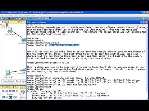 Cisco Packet Tracer ACL Config 1