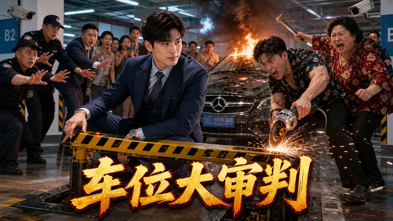 我花130萬買的車位，被樓上大媽霸佔堆垃圾！她兒子見我裝上地鎖，竟拿角磨機強拆！誰知地庫瞬間起火?