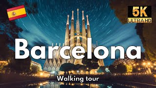 💃 BARCELONA! [5K] 🌟📢 Walking tour through Catalonia | Spain✅ | With subtitles! ✨