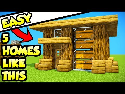 Minecraft 5 Easy Starter Survival House Tutorials (How to Build + Ideas)