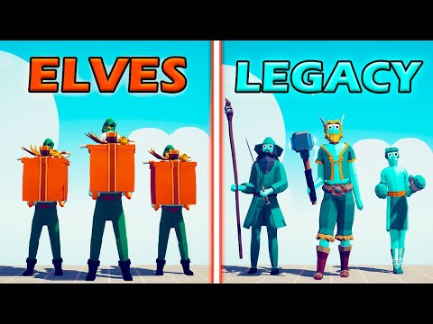 PRESENT ELF TEAM vs LEGACY TEAM - Totally Accurate Battle Simulator | TABS