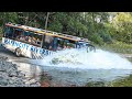 Amphibious Bus driving into River