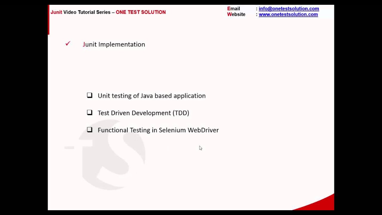 Part 1 - Junit Tutorial - Junit Overview and Configuration