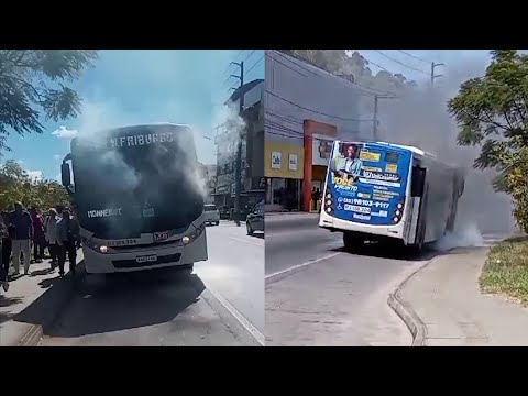 Ônibus intermunicipal tem princípio de incêndio em Nova Friburgo na manhã desta  quarta-feira; veja imagens