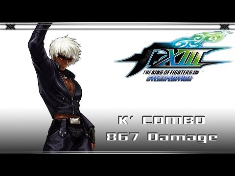 KOF XIII Steam Edition K' Stun Combo (4 Bars - Full Drive - 867 Damage)