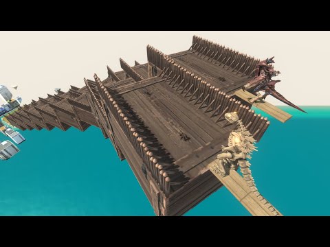 SUPER DEATHRUN RACE GODZILLA SKELETON VS RAIJIN ALL KAIJU FIGHT - Animal REvolt Battle Simulator