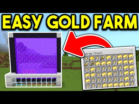 How To Make a Easy GOLD FARM In Minecraft Bedrock 1.20!