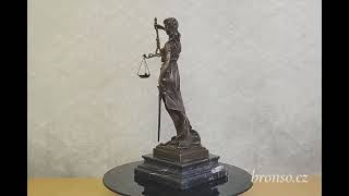 Spravedlnost Themis – Justitia, bronzová socha bohyně práva, elegantní umělecká dekorace