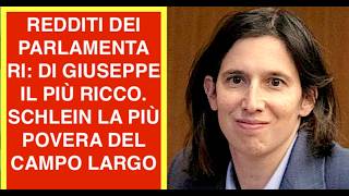REDDITI DEI PARLAMENTARI: DI GIUSEPPE IL PIÙ RICCO. SCHLEIN LA PIÙ POVERA DEL CAMPO LARGO