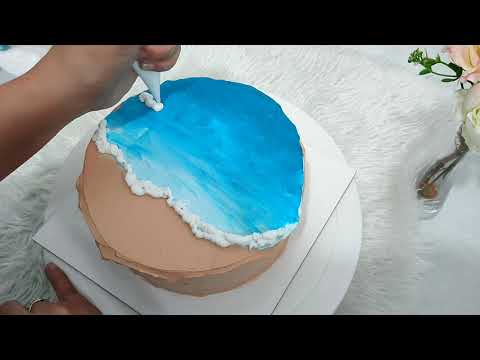 Beach theme Cake Tutorial !!
