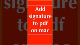 How to add signature to pdf on Mac | add signature to PDF