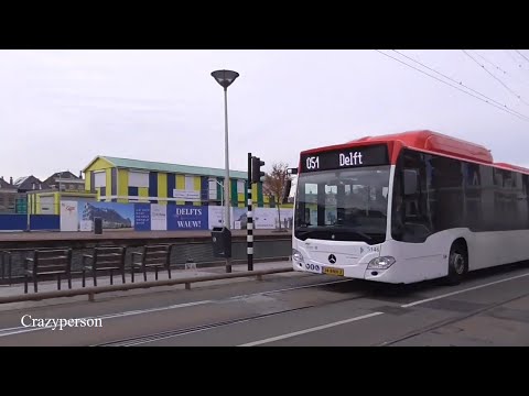 Nieuwe Hybrid EBS bus, aankomst bij station Delft