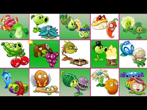 15 Team 02 plants Max Level Vs Team LEVEL1 x LEVEL5 x LEVEL10 Zombie - PvZ 2 Team 02 Plant