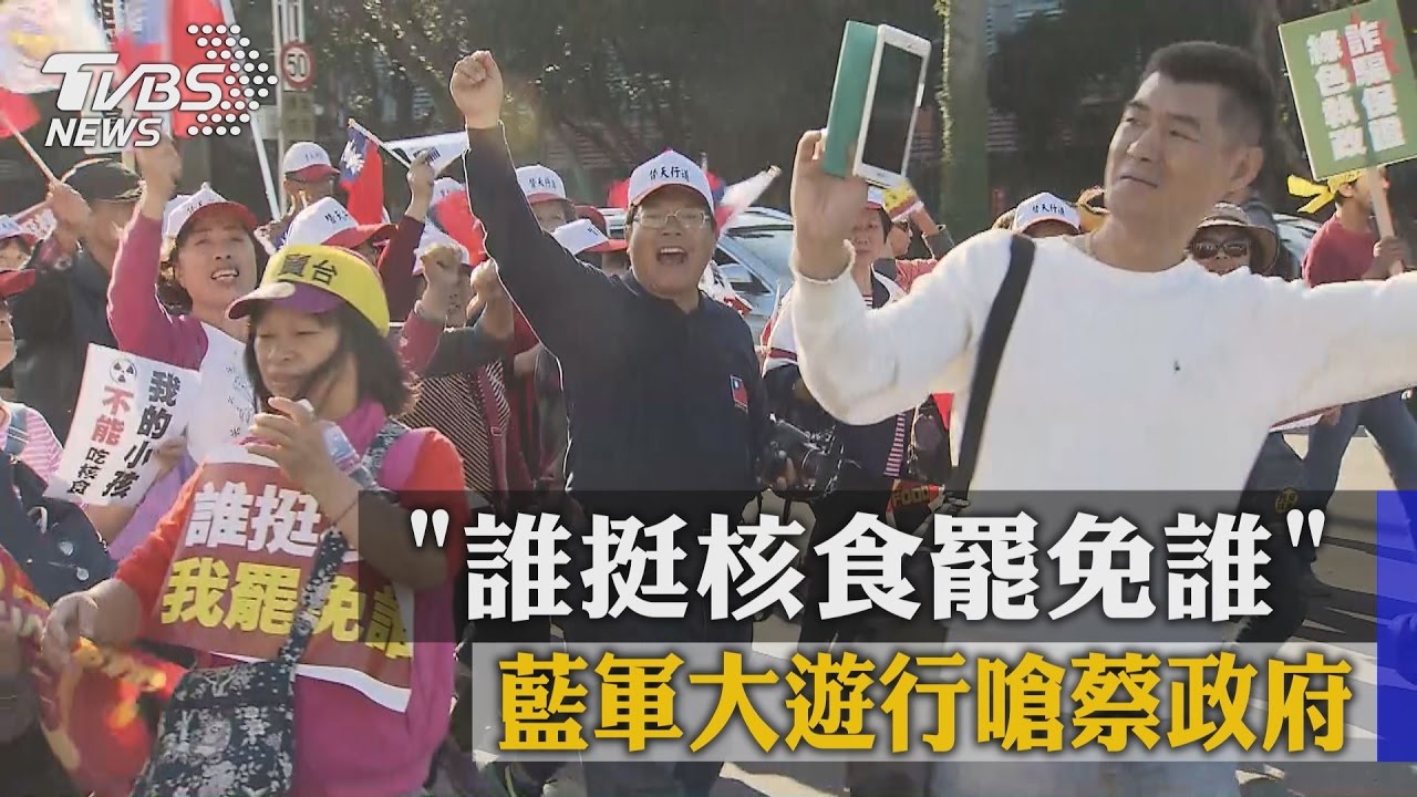 「誰挺核食罷免誰」　藍軍大遊行嗆蔡政府