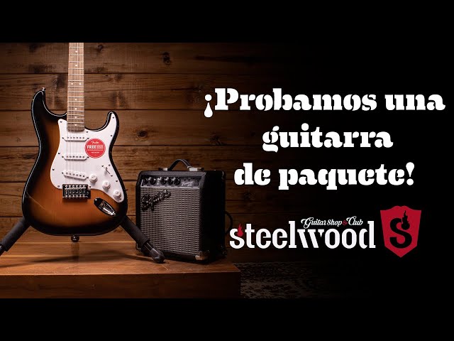 Vídeo relacionado con Una guitarra eléctrica Squier Stratocaster Serie Debut, amplificador Frontman 10G, funda acolchada, correa, cable, púas, soporte para guitarra, afinador de clip y un pack de cuerdas adicionales.