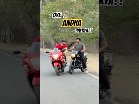 Yeh to sahi me ANDHA nikla😂 #farazstuntrider #superbikes #biker #hayabusa