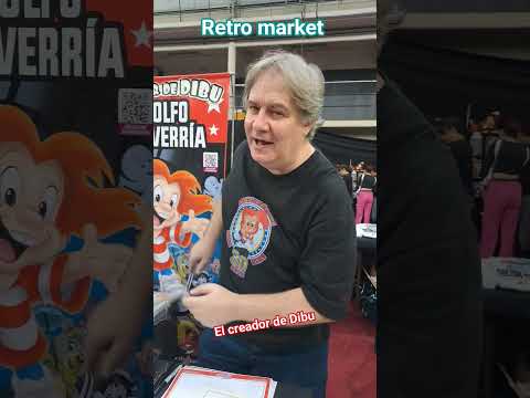 retro market  Rodolfo Mutuverría dibujante y creador de Dibu saludando a Santa Ana-Tucumán