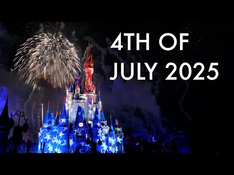 Magic Kingdom 4th of July 2025 Fireworks 4K -Disney Celebrate America 4th of July Concert in the Sky