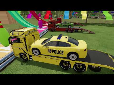 LAND OF COLORS ! BALL TRANSPORTING WITH COLORED TRAINS - Farming Simulator 22