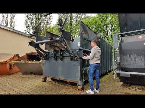 Funktion der Hub-Kipp-Vorrichtung (HKV) beim Presscontainer 20m³