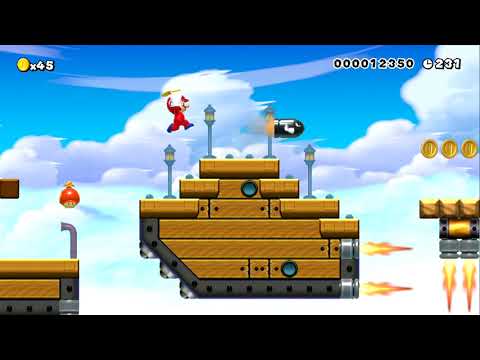 2-2 Aerials on Bowser's Fleet by Marsford - SUPER MARIO MAKER - NO COMMENTARY 1bc 1bc