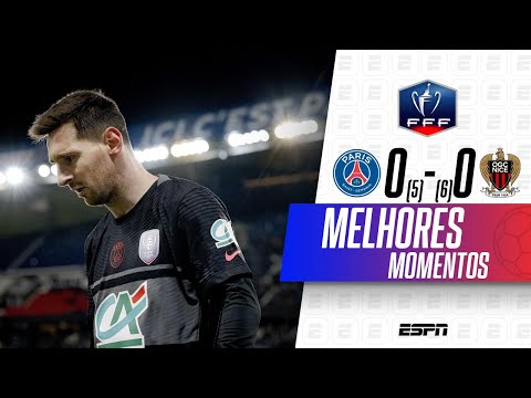 PSG DE MESSI PERDE NOS PÊNALTIS PARA O NICE E ESTÁ FORA DA COPA DA FRANÇA | MELHORES MOMENTOS