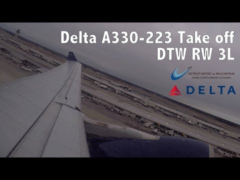 Delta A330-223 [N856NW] De-icing & Take off DTW RW 3L | 50+ min