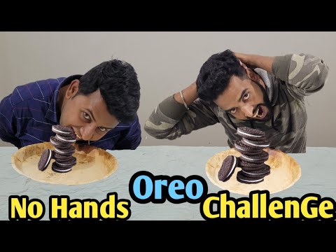 No Hands Oreo Biscuit Eating challenge | Oreo Eating Competition | Food Challenge India