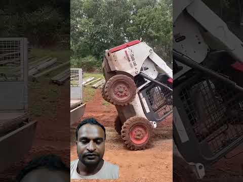 Satisfying skid steer skills loading without ramps #bobcat #skidsteer