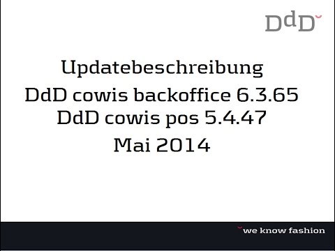 Updatebeschreibung Mai 2014 / DdD COWIS – Warenwirtschaft, Kassensoftware & E-Commerce